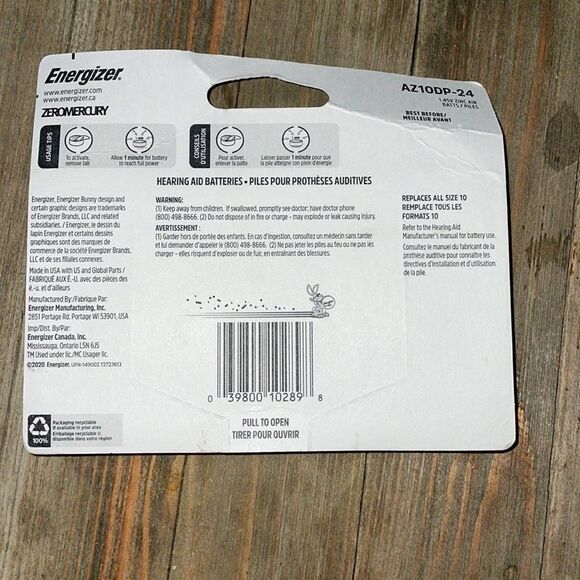 Energizer Size 10 Hearing Aid Batteries - 24 pack - Picture 3 of 8